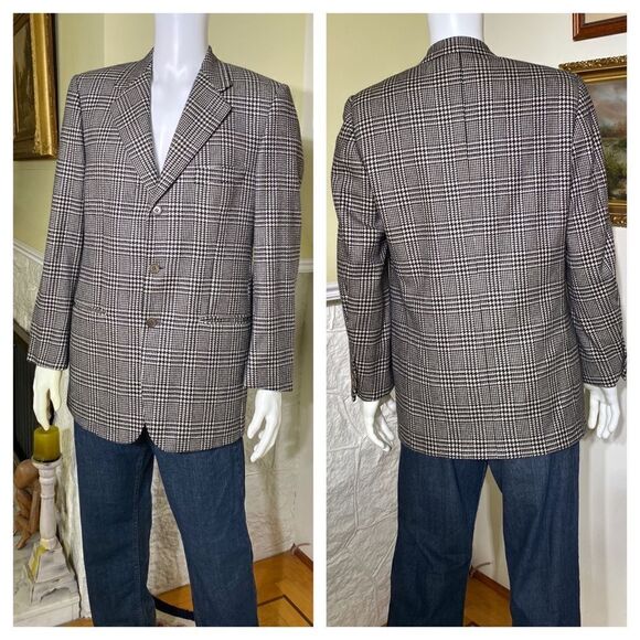 Nino Cerrutti 1881 Cashmere Houndstooth Blazer Made in Italy - Picture 1 of 13